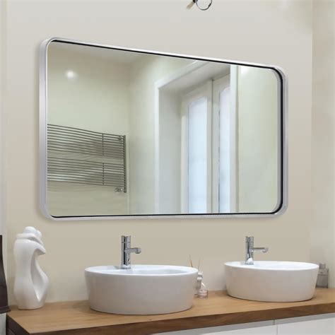 Amazon.com: ANDY STAR 48”X30” Chrome Bathroom Mirrors, Polished Chrome ...
