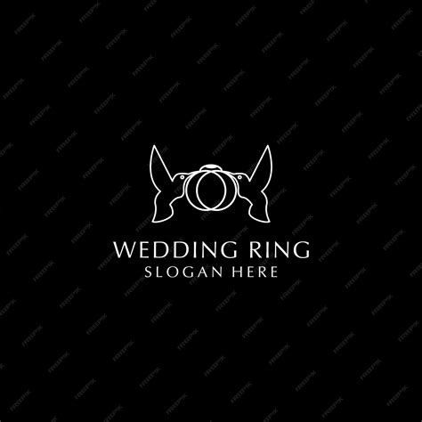 Wedding ring logo design icon template | Premium Vector