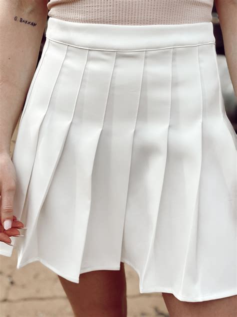 White Tennis Pleated Skirt at James Engel blog