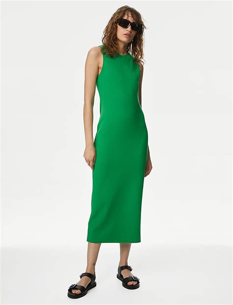 Buy Jersey Round Neck Midi Bodycon Dress at Marks & Spencer