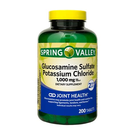 Buy Spring Valley Glucosamine Sulfate Potassium Chloride Tablets Dietary Supplement, 1,000 mg ...