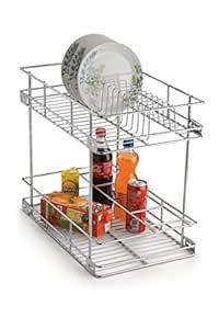 LeAves Stainless Steel Modular Kitchen Cutlery Holder, Bottle, Plate ...