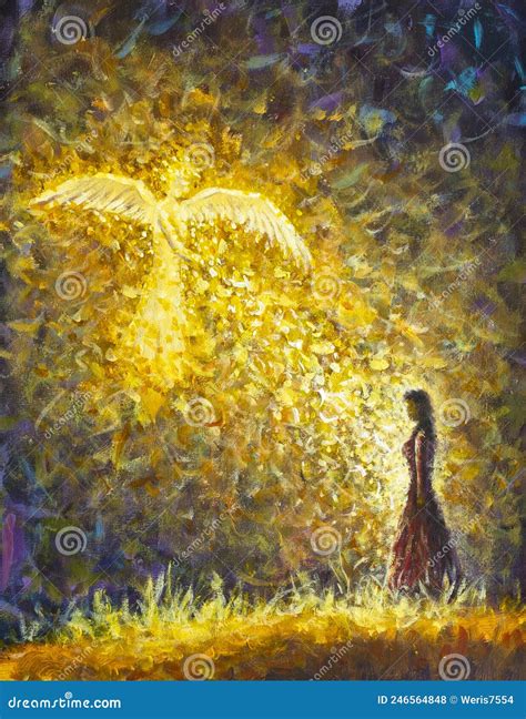 Religious Painting Annunciation, Angel Gabriel Comes To Mary Stock Illustration - Illustration ...