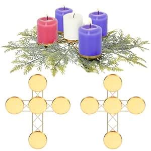Buy Jingmore 2 Pcs Christmas Advent Candle Wreath Ring Metal Candle ...