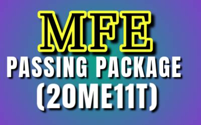 MFE PASSING PACKAGE | Maths With Me