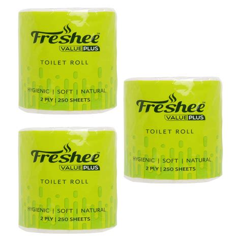 Freshee 100Gm Tissue Roll 2 Ply Pack Of 3 Tissue Paper With 250 Sheets ...