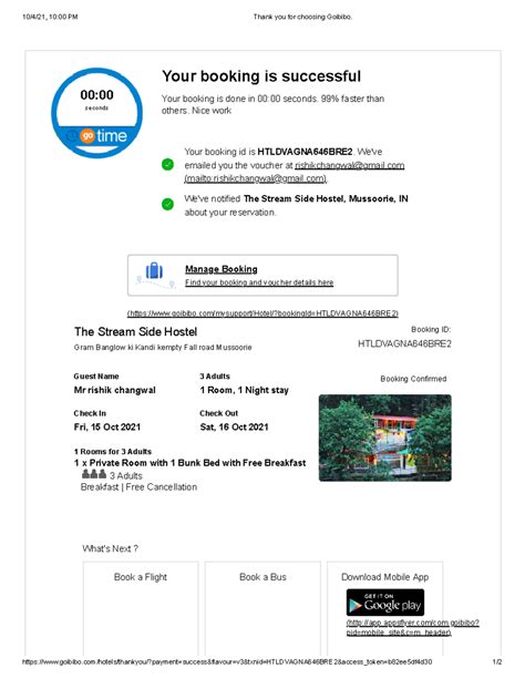 Thank you for choosing Goibibo - - Studocu