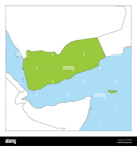 Map of Yemen green highlighted with neighbor countries Stock Vector Image & Art - Alamy
