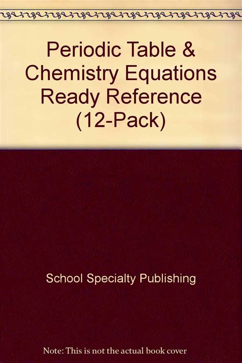 Periodic Table & Chemistry Equations Ready Reference (12-Pack) : School ...