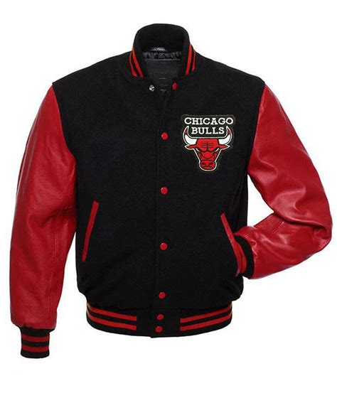 Black and Red Chicago Bulls Varsity Jacket - Jacket Makers