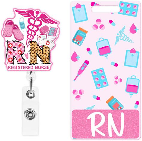 Amazon.com : RN Badge Buddy and Retractable Reel - Pink Registered ...