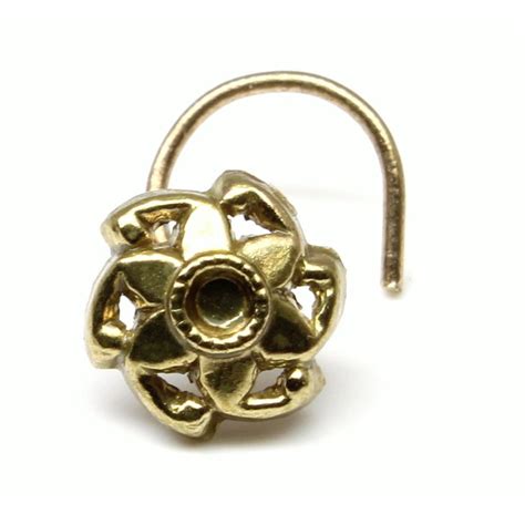 Antique brass gold finish twisted nose stud – Karizma Jewels