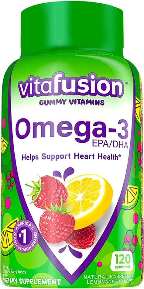 Vitafusion Omega-3 Gummy Vitamins, Berry Lemonade Flavored,