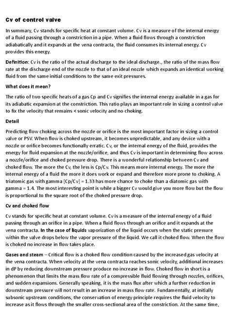 Cv of control valve - Pump cv - Cv of control valve In summary, Cv ...