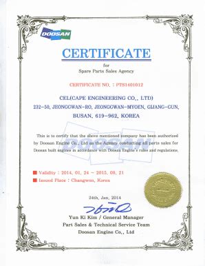DOOSAN CERT.pdf - ShipServ - Fill and Sign Printable Template Online
