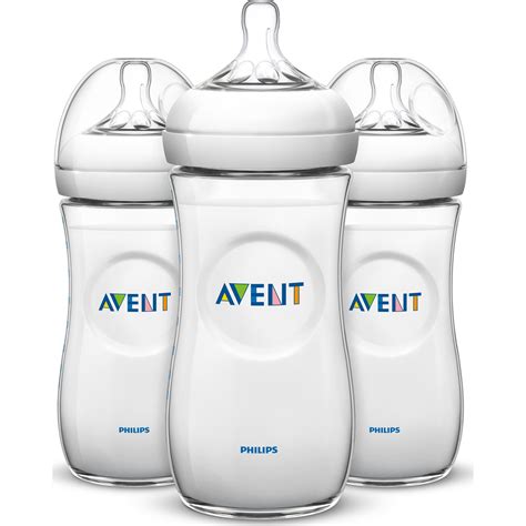 Philips AVENT Natural Baby Bottle, Clear, 11oz, 3 pack, SCF016/37 ...