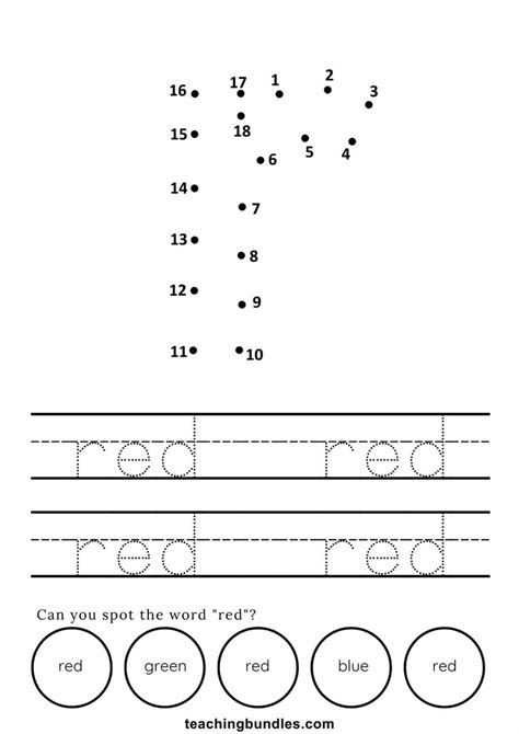 Image result for Color Red Worksheet