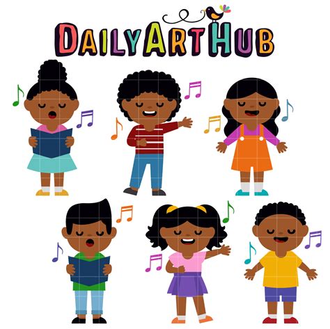 Singing Children Clip Art Set – Daily Art Hub // Graphics, Alphabets & SVG
