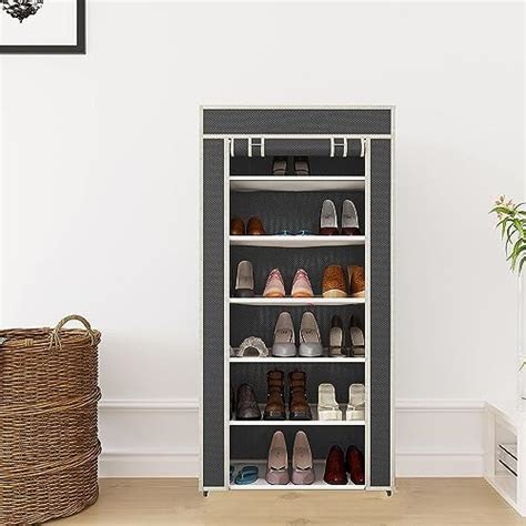 Ebee 5 Shelves Shoe Rack with Cover (Maroon) : Amazon.in: Home & Kitchen