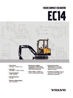 Volvo Ec14 Compact Excavator Repair Manual - Excavator Brands