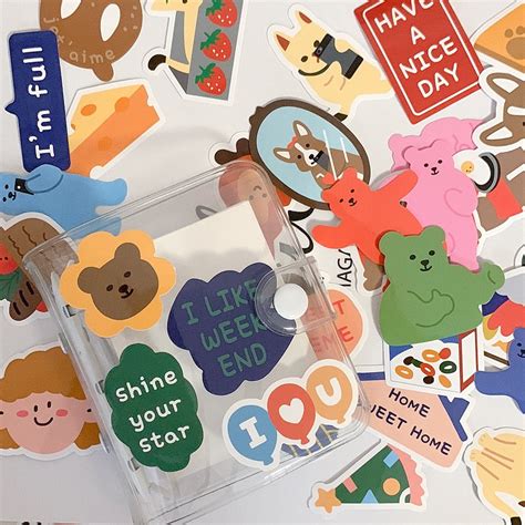 Buy Stickers for Notebook 40 Packs, Cute Bear Waterproof Aesthetic ...