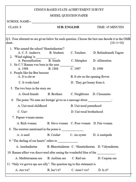 Image result for Model Activity Task Class 8 English