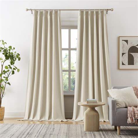 Amazon.com: DUALIFE Extra Long Pinch Pleat Blackout Curtains 132 Inch ...