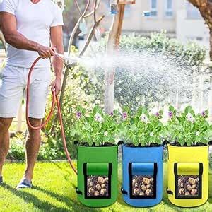 Fastlink;Large Potato Grow Bags with Harvest Window - 4 Pack Planting ...