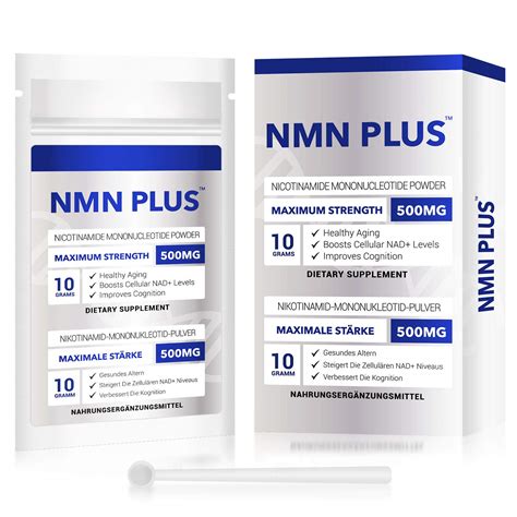 Buy NMN PLUS Ultra Pure NMN Powder 500mg, Sublingual NAD+ Nicotinamide ...