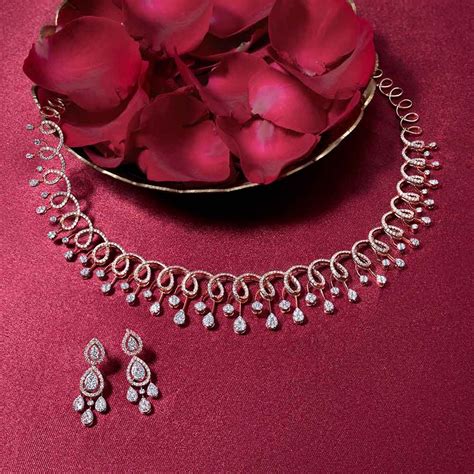 Buy Luminant Drops Diamond Necklace Set ONS25A25-D400X0B Online at ORRA.