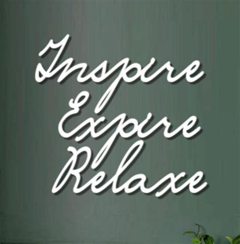 Aplique Vazado mdf Frase Inspire Expire Relaxe 40x38cm | Elo7