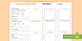 Animal Information Report Template | Science | F-2