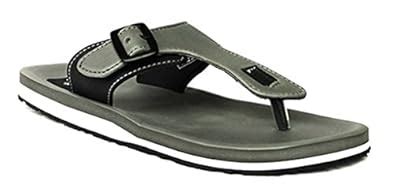 Buy adda Men's flip-Flops Grey Black Synthetic House Slippers at Amazon.in