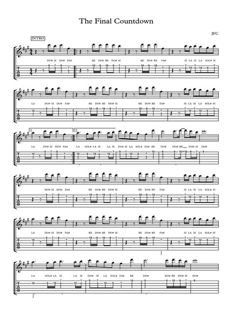 Image result for Final Countdown Guitar Tutorial