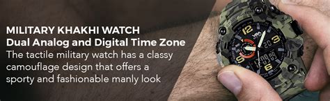 V2A Green Camouflage Analog Digital Sport Watches for Men's and Boys ...
