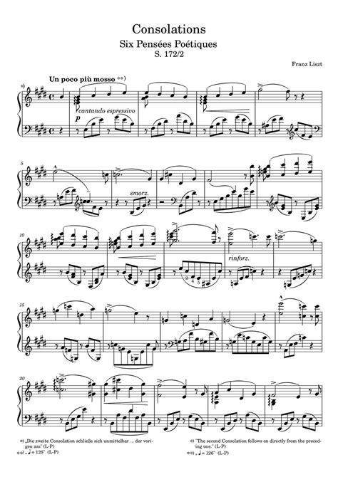 Liszt-Consolations, S172/R12: No. 2. Un poco piu mosso Sheet Music pdf ...