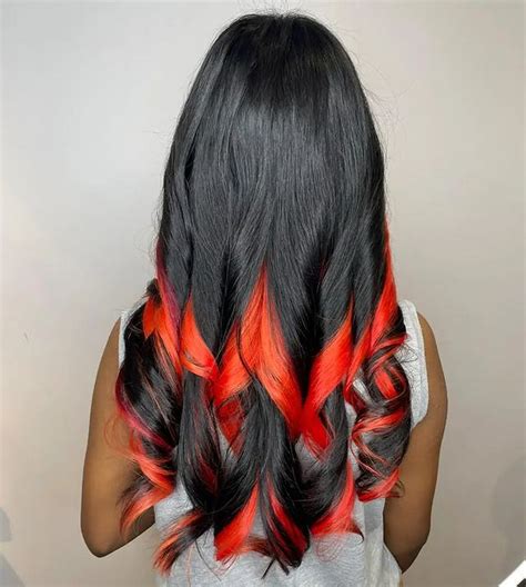 Black Hair With Red Tips