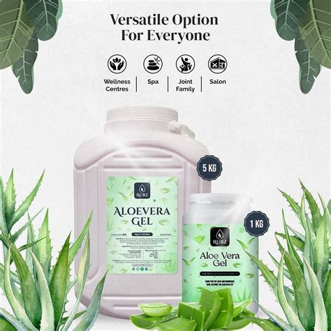 Rubz 100% Pure Natural Aloe Vera Gel 1 Kg | Transperant Gel for Skin,