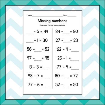 Missing Numbers 2-Digit Math 的图像结果
