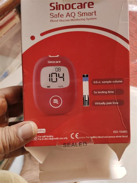 SINOCARE SAFE AQ SMART Blood Glucose Monitor/Machine | With 10 Strips ...