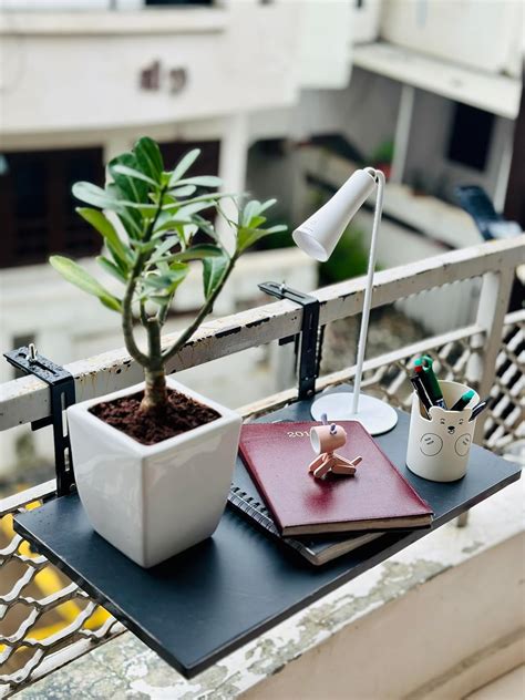 SHREERANG Adjustable Balcony Railing Table Waterproof Hanging Table for ...
