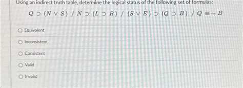 Image result for Indirect Truth Table Example