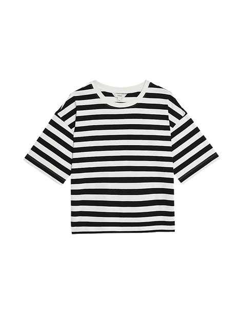 Buy Pure Cotton Striped Boxy T-Shirt at Marks & Spencer