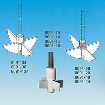 ACE Glass 8091-10 PTFE Agitator with 102mm Paddle Style Blades, Fits ...