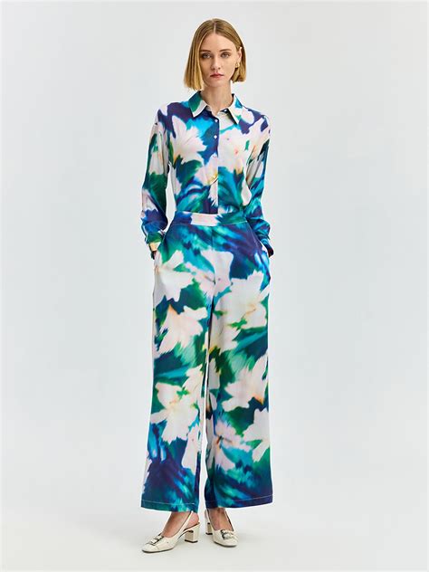 Blue Floral Relaxed Trouser