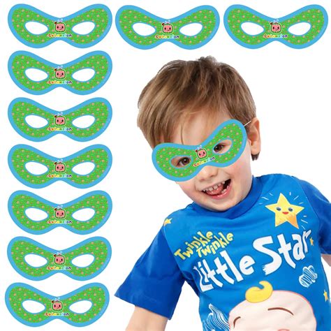 CoComelon Theme Birthday Decorations - 10Pcs Green Eye Mask for Kids ...