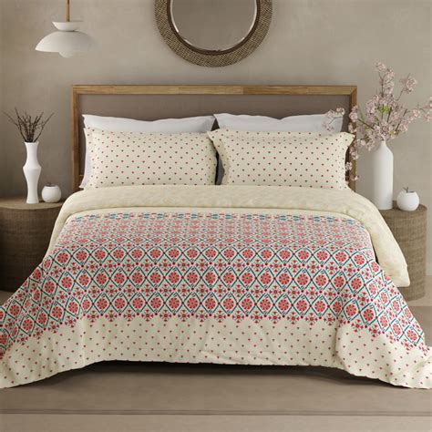 Buy BOUTIQUE LIVING Valatia Gypsy Cotton 200TC Ethnic Print 3Pcs Super ...