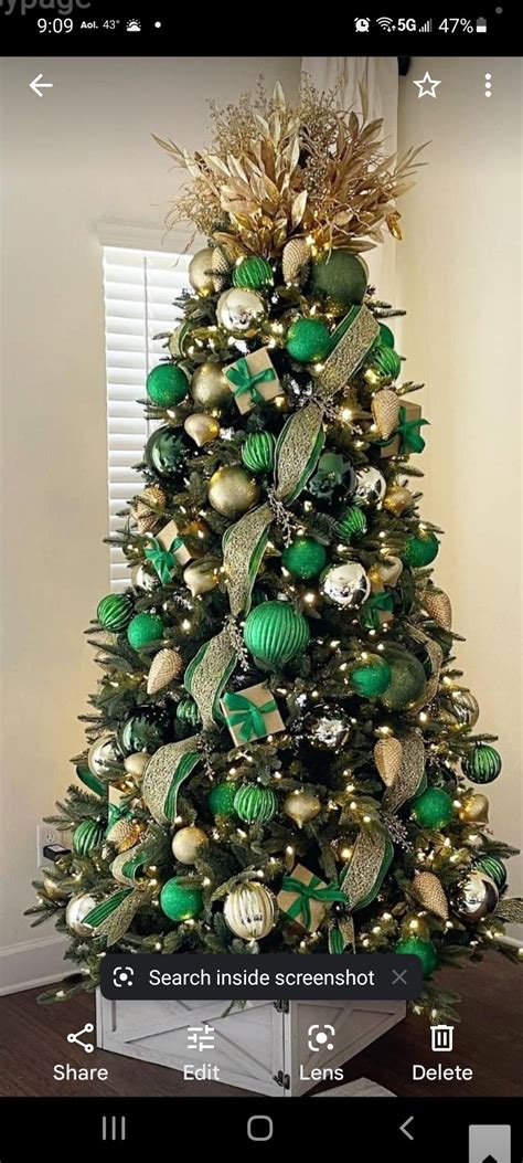 Green and Gold Christmas Tree Decorations