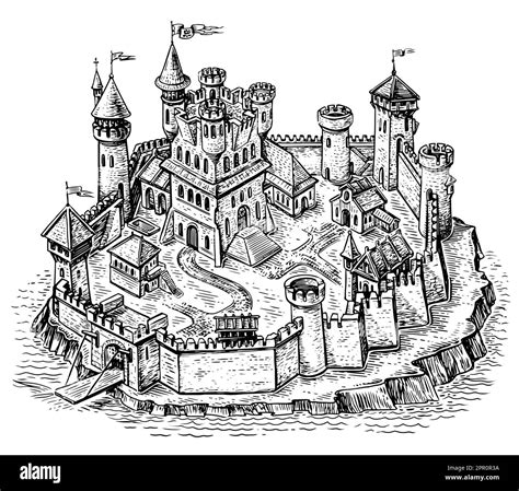 Middle Age Castles Drawing