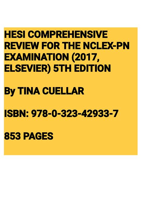 SOLUTION: Hesi comprehensive review for the nclex pn examination 2017 ...